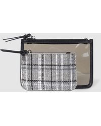 El Corte Inglés Pouch De Vinilo Transparente En Negro Con Monedero De Tweed