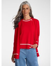 Elena Miro - Cardigan misto viscosa con dettagli rigati - Lyst