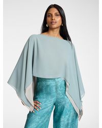 Elena Miro - Mantella doppia in georgette - Lyst