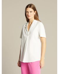 Elena Miro - T-shirt con colletto e revers - Lyst