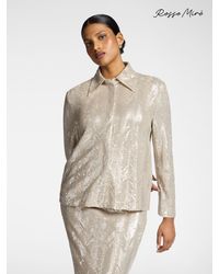 Elena Miro - Camicia in tulle con paillettes - Lyst