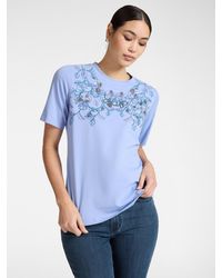 Elena Miro - T-shirt con ricamo floreale - Lyst