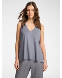 Elena Miro - Top misto lyocell con scollo a V - Lyst