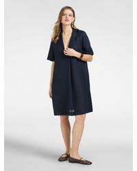 Elena Miro - Abito chemisier in lino maniche corte - Lyst