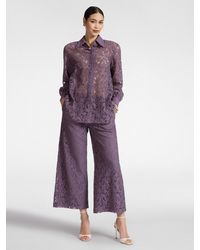 Elena Miro - Pantaloni cropped in pizzo - Lyst