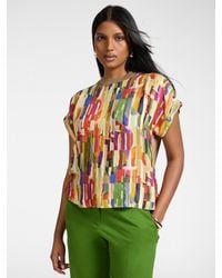 Elena Miro - T-shirt in due tessuti con stampa - Lyst