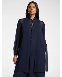 Elena Miro - Camicia lunga in georgette - Lyst