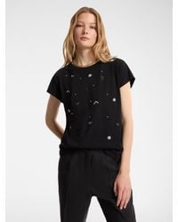Elena Miro - T-shirt in cotone con applicazioni - Lyst
