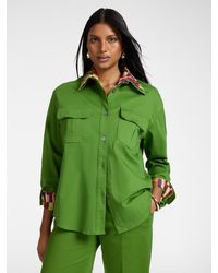Elena Miro - Camicia in gabardina con tasche - Lyst