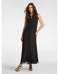 Elena Miro - Abito lungo in lino con pizzo - Lyst