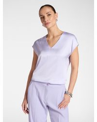 Elena Miro - Blusa in raso con scollo a V - Lyst