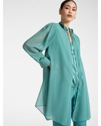 Elena Miro - Camicia lunga in georgette - Lyst