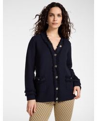 Elena Miro - Cardigan misto viscosa con frange - Lyst