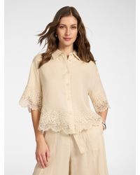 Elena Miro - Camicia in lino con pizzo - Lyst