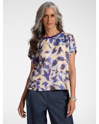 Elena Miro - T-shirt in due tessuti con stampa - Lyst