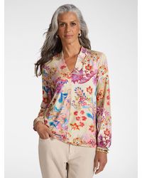 Elena Miro - T-shirt stampata con scollo a V - Lyst