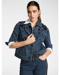 Elena Miro - Giacca boxy in denim con ricami - Lyst