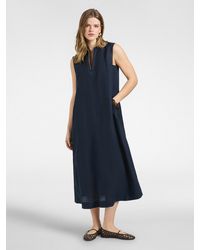 Elena Miro - Abito lungo in lino con scollo a V - Lyst