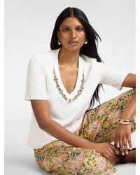 Elena Miro - T-shirt in cotone con ricamo - Lyst