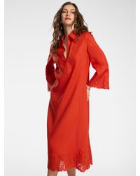 Elena Miro - Abito in lino con pizzo - Lyst