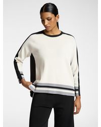 Elena Miro - Maglia misto viscosa con bordi a righe - Lyst