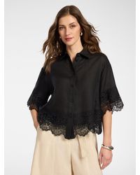 Elena Miro - Camicia in lino con pizzo - Lyst