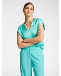 Elena Miro - Blusa in raso con scollo a V - Lyst
