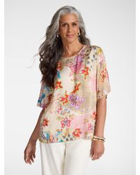 Elena Miro - Blusa stampata in twill di viscosa - Lyst