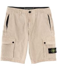 Stone Island - Cargo Shorts With Logo Patch - Lyst
