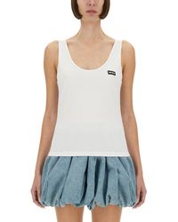ROTATE BIRGER CHRISTENSEN - Solid Scoop Neck Top - Lyst