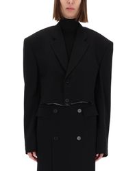 Balenciaga - Single Breasted Cut Off Jacket - Lyst