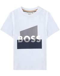 BOSS - T-Shirt Da Bambino Con Grafica Logo - Lyst