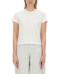 Alexander Wang - Essential Shrunk Cropped Minimalist T-Shirt - Lyst