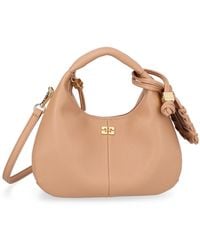 Ganni - Borsa Hobo Mini Con Logo - Lyst