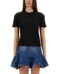 MSGM - Graphic Crew Neck T-Shirt - Lyst