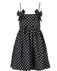 Ganni - Polka Dot Mini Dress Recycled Polyester - Lyst