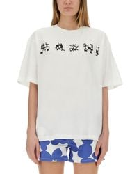 Marni - Dropped Shoulder Lily Cotton T-Shirt - Lyst