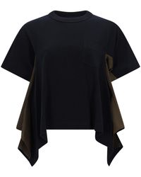 Sacai - Draped T-Shirt - Lyst