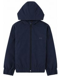 BOSS - Giacca A Vento Con Cappuccio E Zip - Lyst
