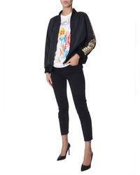 Moschino Technical Fabric Bomber With Teddy Bear - Black