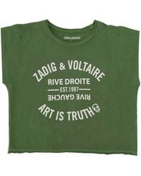 Zadig & Voltaire - T-Shirt Senza Maniche Con Stampa Logo - Lyst