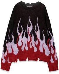 Vision Of Super - Sweater With Double Flames - Lyst