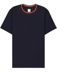 Paul Smith - T-Shirt Con Collo Stripes Logo - Lyst