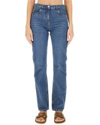 Etro - Embroidered Logo Regular Fit Jeans - Lyst
