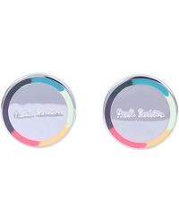 Paul Smith GEMELLI CIRCOLARI CON LOGO - Metallizzato