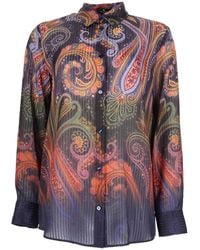 Etro - Camicia Con Stampa Paisley - Lyst