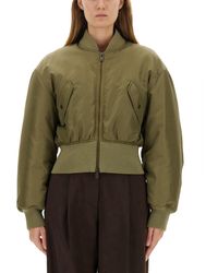 Saint Laurent - Cropped Bomber Jacket - Lyst