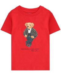 Polo Ralph Lauren - T-Shirt Con Stampa "Polo Bear" - Lyst