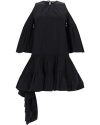 JW Anderson - Tiered Cotton Dress With Flared Sleeves - Lyst