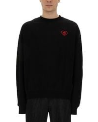 FAMILY FIRST - Sweatshirt With Heart Embroidery - Lyst